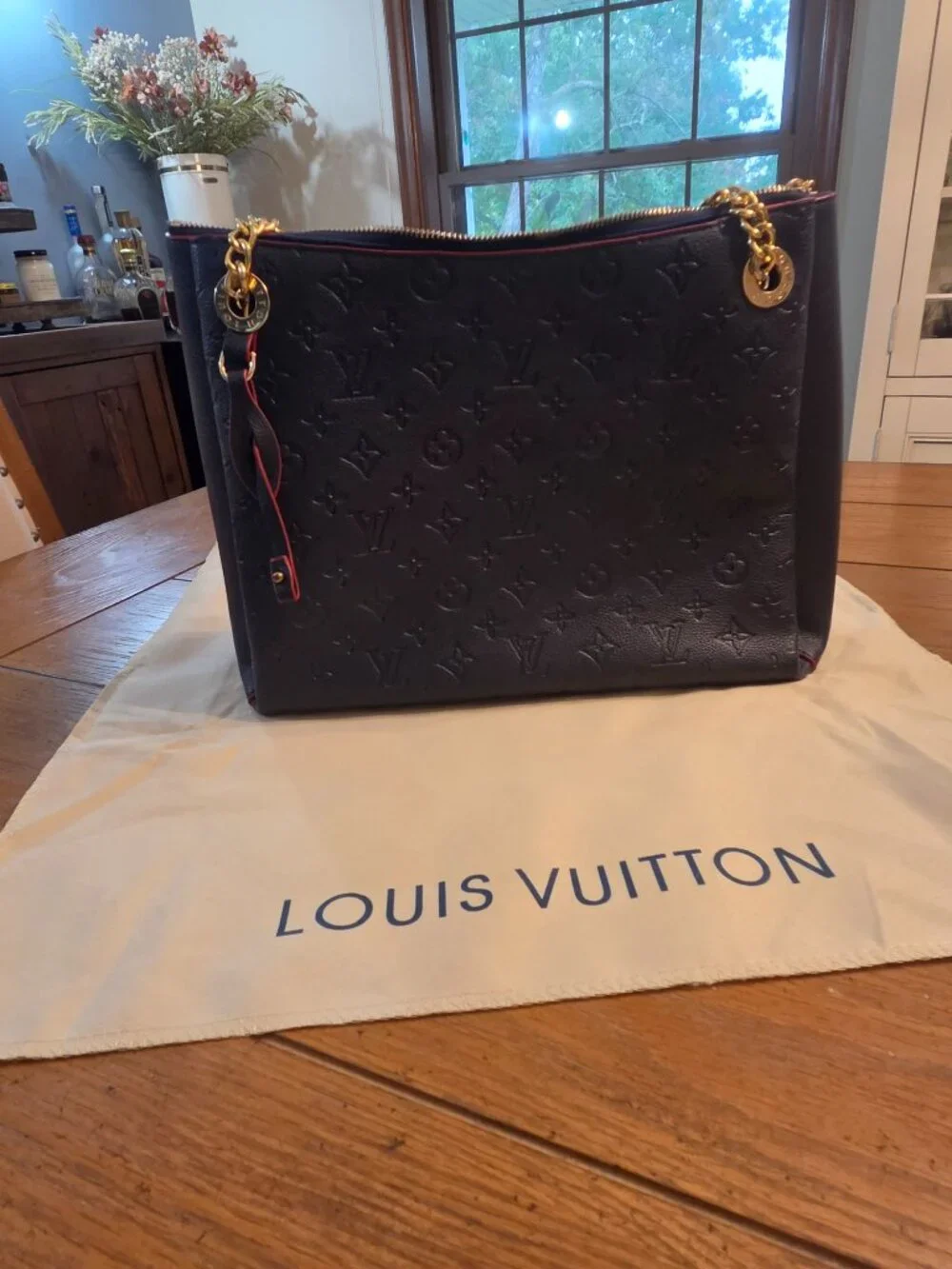 Louis Vuitton Navy Monogram Empreinte Leather Surene MM Bag